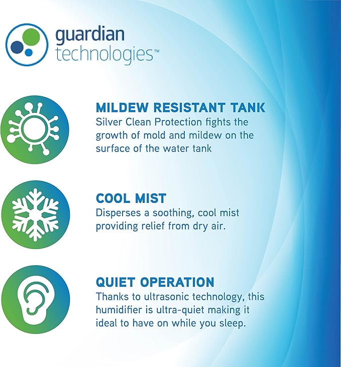 Pure Guardian H910BL Ultrasonic Cool Mist Humidifier, 14 Hrs. Run Time - Image 3