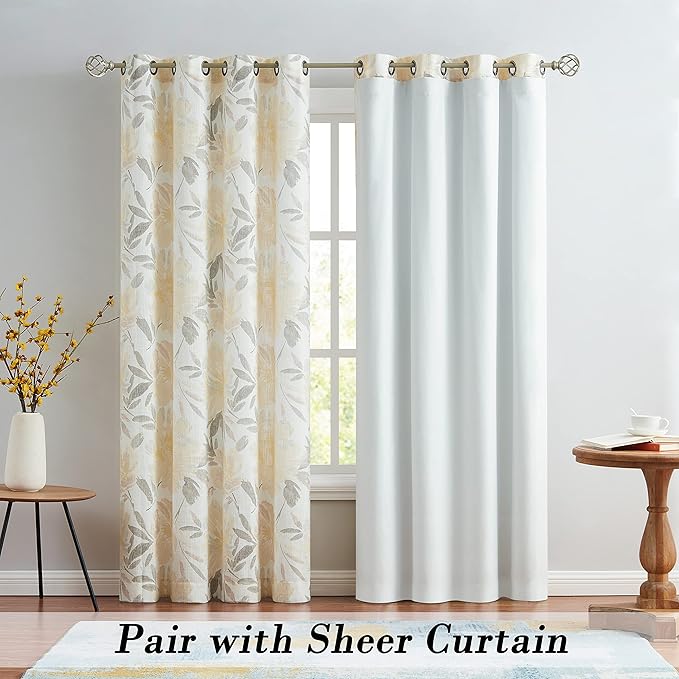 WEST LAKE Solid White Blackout Curtain Liner 100 Light Blocking Panels Thermal - Image 4
