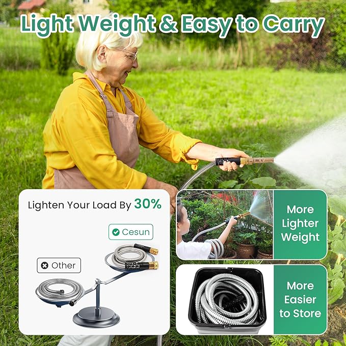 Cesun Metal Garden Hose 100 foot - Image 2