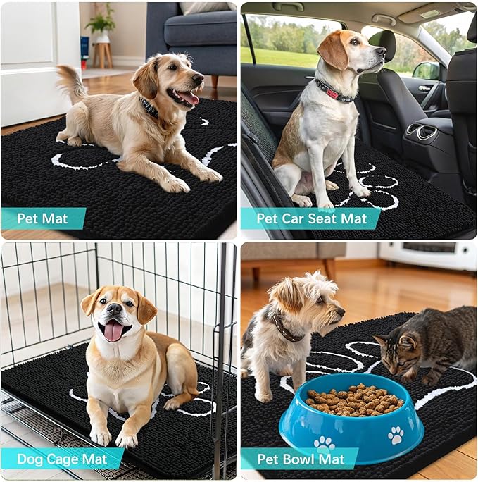 OLANLY Dog Door Mat for Muddy Paws 70x35, Paw Print Design, Absorbs Moisture - Image 7