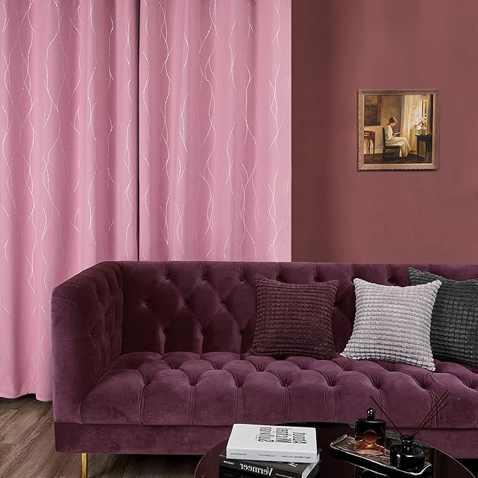 Deconovo Pink Blackout Curtains - Image 3