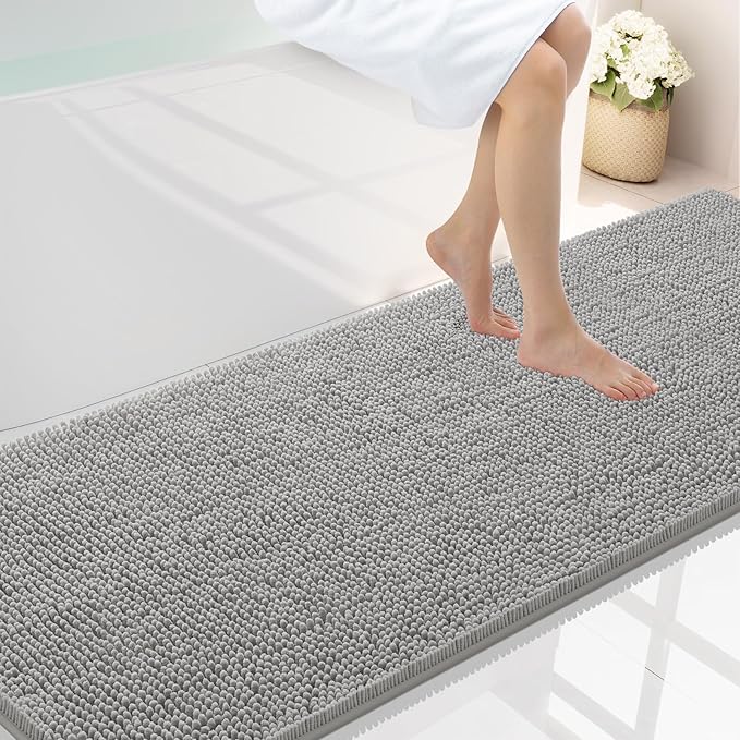 Smiry Luxury Chenille Bathroom Rugs 70x24, Extra Soft and Absorbent Shaggy Bath by Smiry