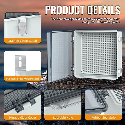Joinfworld Outdoor Waterproof Electrical Box 13x13x5 Nema Box Weatherproof - Image 4
