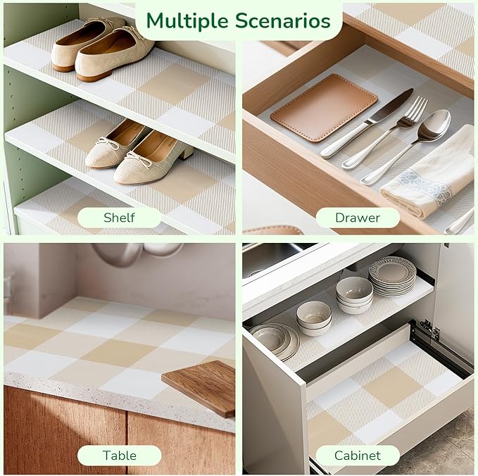 Shelf Liner for Kitchen Cabinets Non-Adhesive Drawer Liners Non-Slip Strong - Image 8