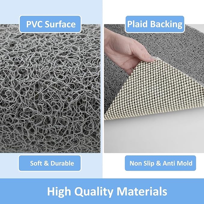 Square Shower Mat, Soft PVC Loofah Bath Mat Without Suction Cups - Image 3