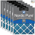 Nordic Pure 14x14x1 Pleated MERV 7 Plus Carbon Air Filters 6 Pack | Actual by NordicPure