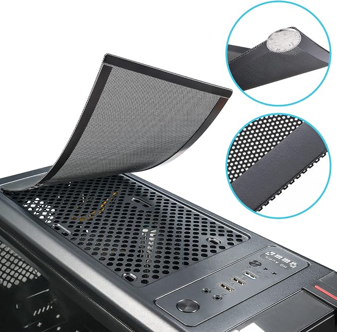 120 x 240mm PC Case Dust Mesh Filter, Magnetic Frame Computer Fan Dust Mesh PC - Image 3