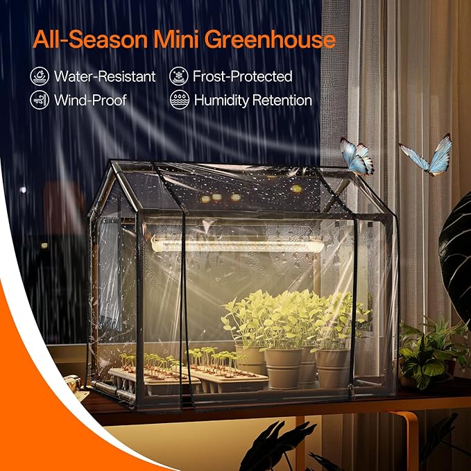 Bstrip Indoor Greenhouse with Grow Light, Mini EVA Tent with PE Base Mat - Image 2