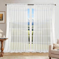 Dreaming Casa Solid Sheer Curtains Draperies White Rod Pocket 2 Panels 100" W x by DreamingCasa