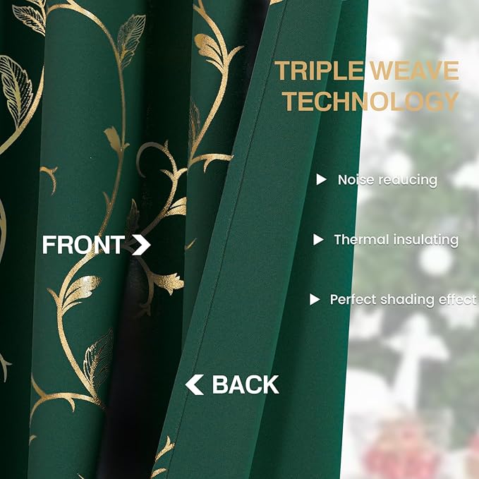 BUHUA Gold Blackout Curtains 84 Inches Length - Image 3