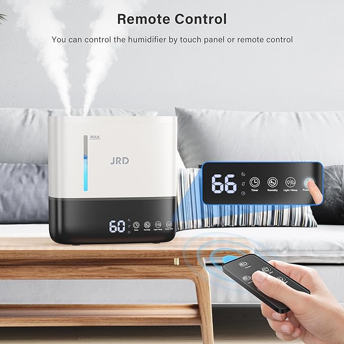 JRD Humidifiers for Bedroom, Ultrasonic Humidifier 4L for Large Room, Cool Mist - Image 4
