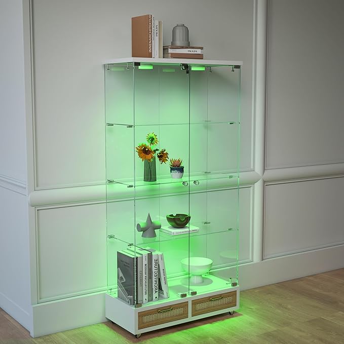 Yoluckea 4-Tier Glass Display Cabinet by Yoluckea