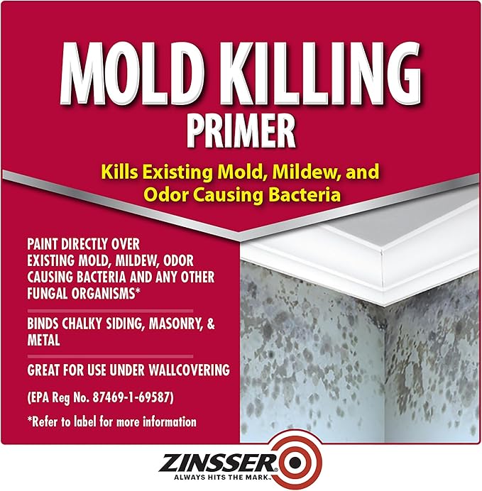 qt Zinsser 276087 White Zinsser, Mold Killing Primer Water-Based Mold Killing - Image 2