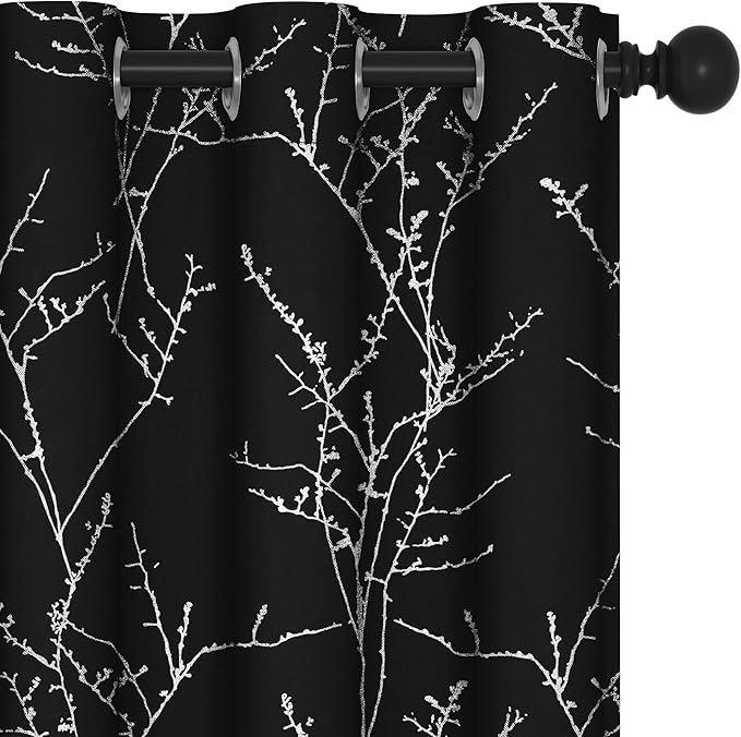 Deconovo Black Blackout Curtains, Thermal Insulated Soundproof Privacy Curtain by Deconovo