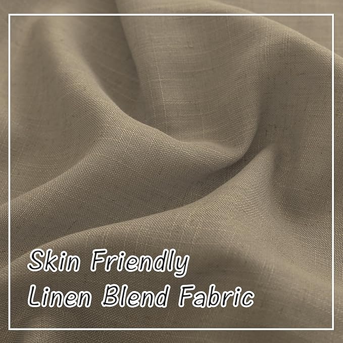 DONREN Retro Linen Blend Back Tab Curtains 90 Inches Long, 2 Panels Set - Image 5