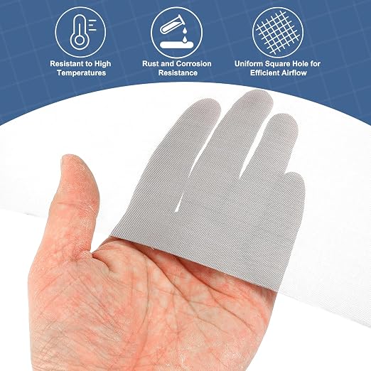 uxcell 80 Mesh 79" x 16" Woven Wire Mesh, 304 Stainless Steel Air Vent Filter - Image 5