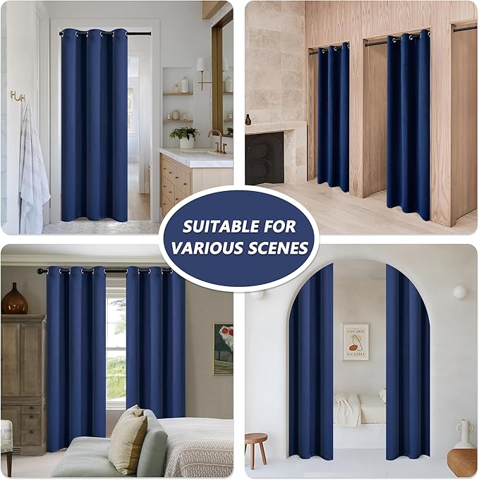 MYSKY HOME Navy Blue Blackout Curtains, 90 Inch Long - Image 6
