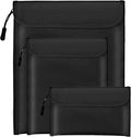 Fireproof Waterproof Document Bag 3-Pack Black 2000℉ Money Bag by Unknown