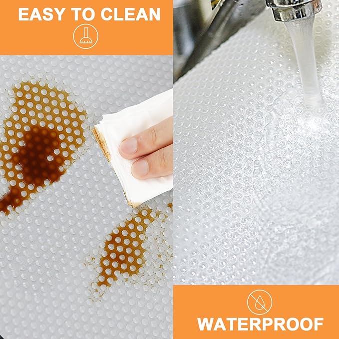 FLPMlX Clear Cabinet Shelf Liners: Waterproof Kitchen Drawer Liner 12"x 120" - Image 5