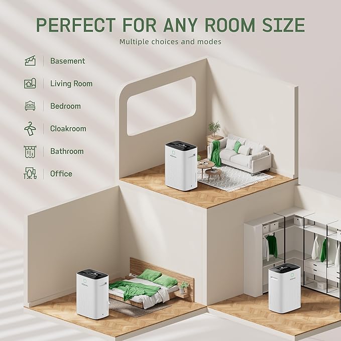 100 Pints Dehumidifier for Basement Home, Smart Silent Dehumidifier - Image 9