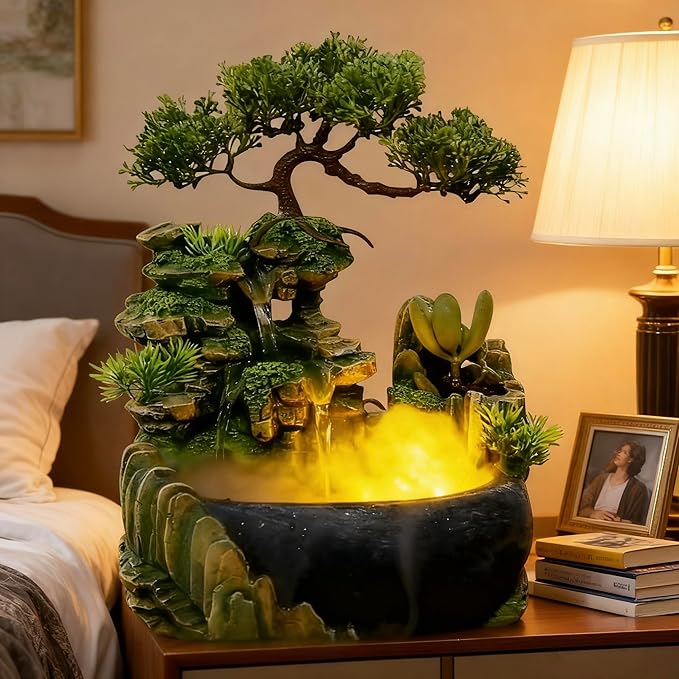 Tabletop Rockery Fountain Indoor Waterfall Bonsai Desktop Mini Rockery Water - Image 4
