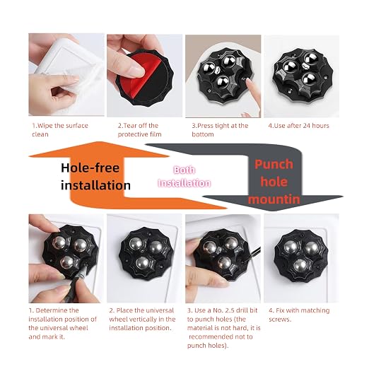Metal Ball casters, Furniture Sliding 360 Degree Swivel Wheels, Load-Bearing - Image 5