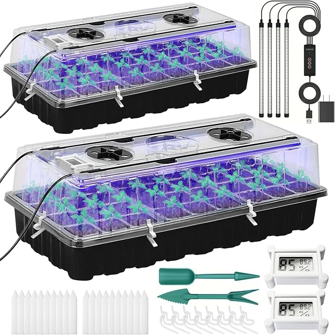 Seed Starter Tray with Grow Light, 72-Cell Seed Starter Kit with Magnetic by Yioviru