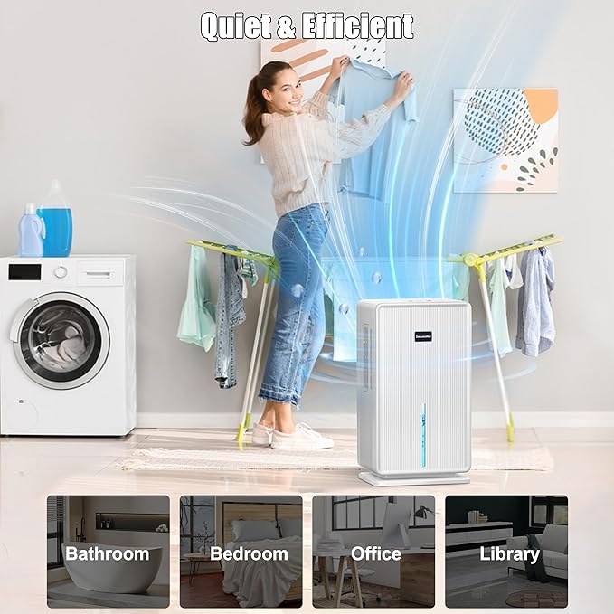 Dehumidifiers for Home, Upgraded 101OZ Dehumidifier, Quiet Dehumidifier for - Image 7