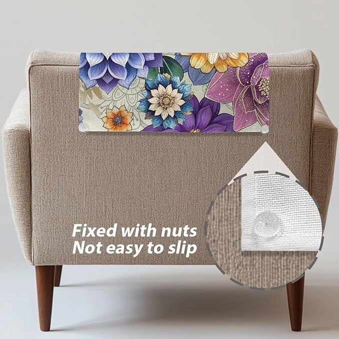 Boho Floral Fashion Headrest Cover - Image 4