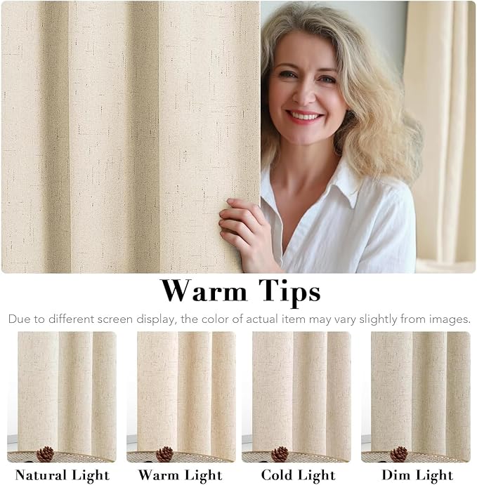 H.VERSAILTEX Linen Curtains 100% Blackout Curtains - Image 5