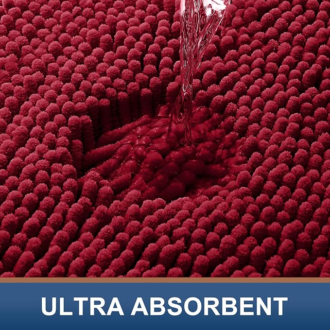 Smiry Luxury Chenille Bathroom Rugs 47x24, Extra Soft and Absorbent Shaggy Bath - Image 4