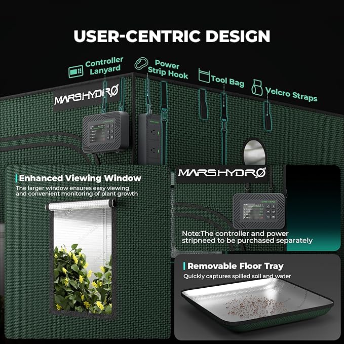 MARS HYDRO 4x4 Grow Tent Pro, Larger Observation Window, Controller & Socket - Image 3