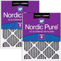 Nordic Pure 12x12x1 Pleated MERV 8 Plus Carbon Air Filters 2 Pack | Actual by NordicPure