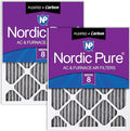 Nordic Pure 24x24x1 Pleated MERV 8 Plus Carbon Air Filters 2 Pack | Actual by NordicPure
