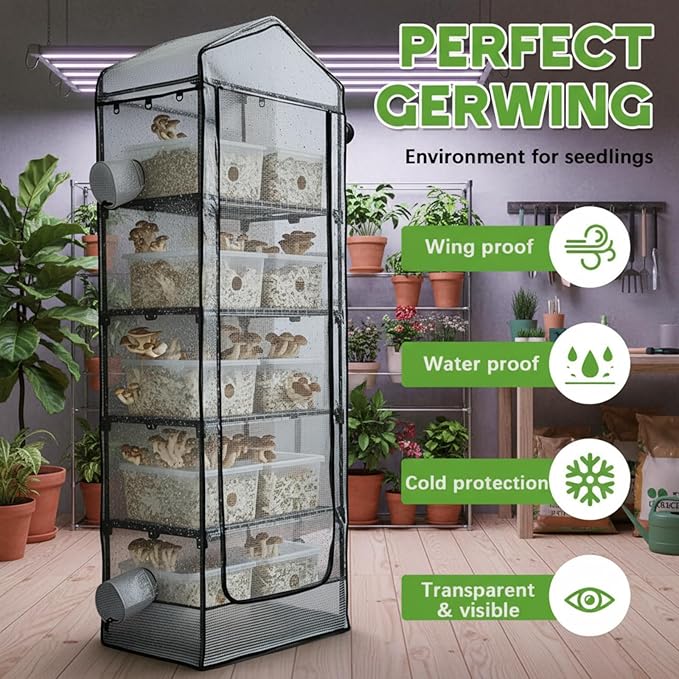 Windyun 5 Tier Extra Tall Mushroom Grow Tent Kit - Image 5