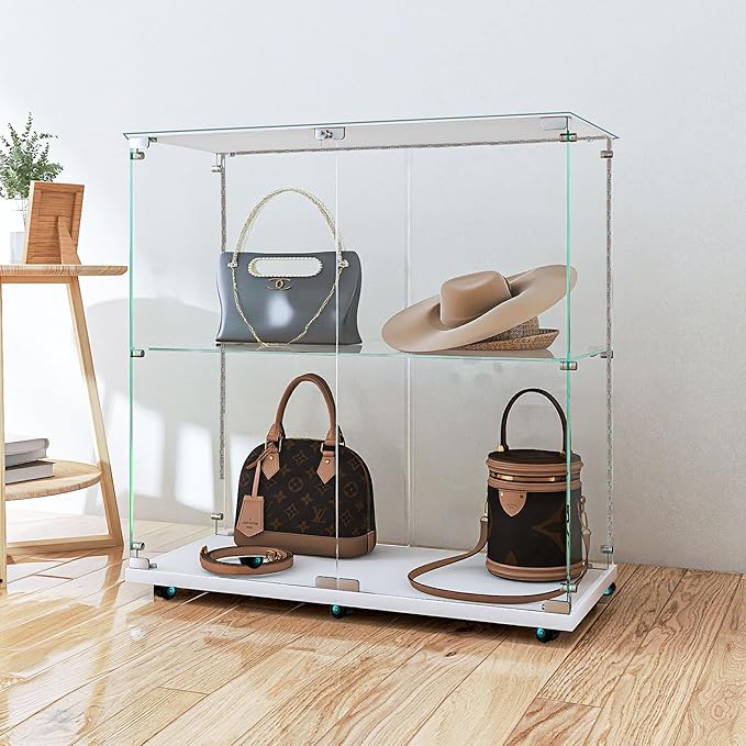 Yoluckea 2-Tier Glass Display Cabinet - Image 6