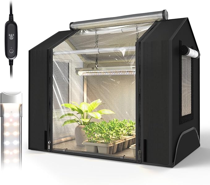 Bstrip Indoor Greenhouse with Grow Light, Mini Grow Tent with Oxford Fabric by Bstrip