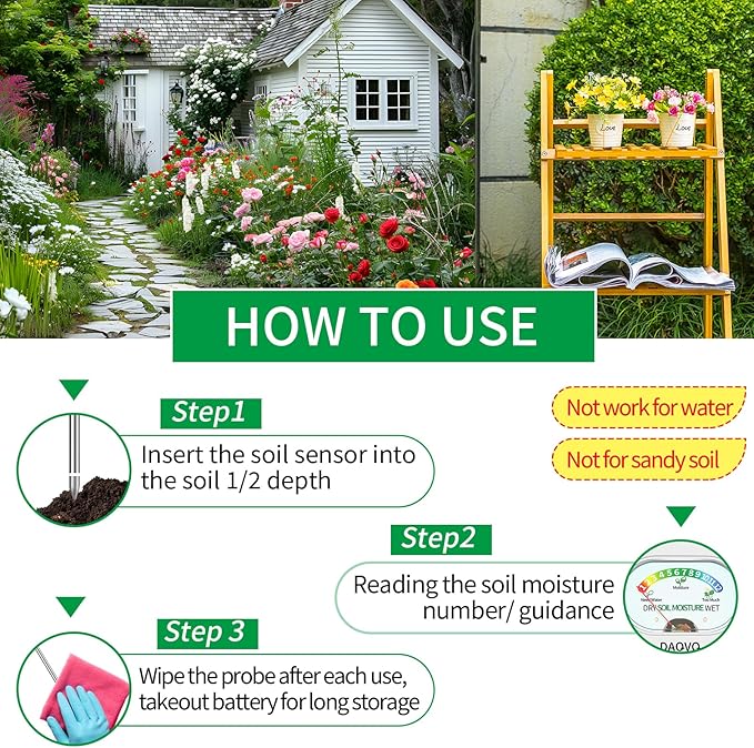Soil Moisture Meter, Plants Moisture Meter Upgraded-Large Screen-Soil Hygrometer - Image 5