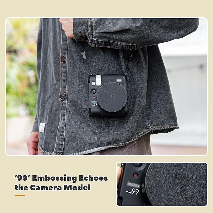 Retro Leather Lens Cap for Fujifilm Insta Mini 99, Aluminum Anti-Dust - Image 5