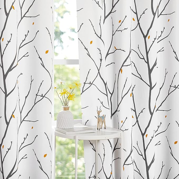 NICETOWN Aesthetic White Curtains Twisted Branch - Image 2