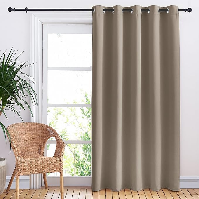 NICETOWN Taupe Bedroom Blackout Curtain Panel, 1 Panel, 70 x 84 inch, Privacy by NICETOWN