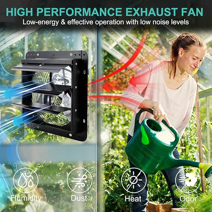 14 Inch Wall Mounted Shutter Exhaust Fan - Image 3