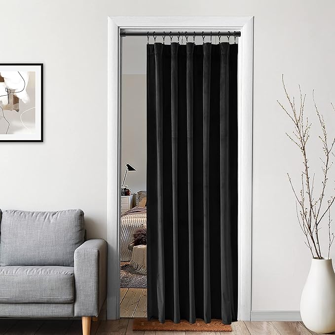 XTMYI Black Blackout Curtains 80 Inch Long - Image 4