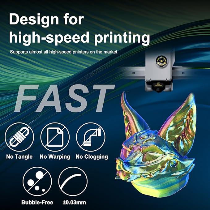 ERYONE Silk Tri Color PLA Filament 3D Printer 1.75mm +/- 0.03mm - Image 3