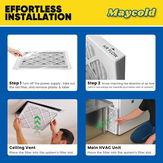 Maycold MERV 8 14x18x1 Furnace Air Filters, Pleated HVAC AC Filters – Actual - Image 7