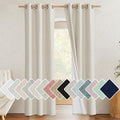 NICETOWN Natural Full Blackout Boho-Chic Linen Curtains 90 inch Long 2 Panels by NICETOWN