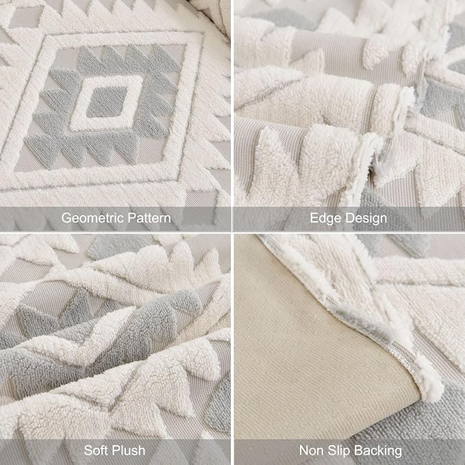 Boho Plush Couch Covers for Sofa Washable, Fuzzy Soft Couch Cover for Sectional - Image 8