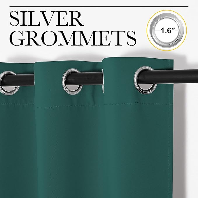 NICETOWN Black Out Curtain for Patio Door 108 inches Long, Grommet Thermal - Image 2
