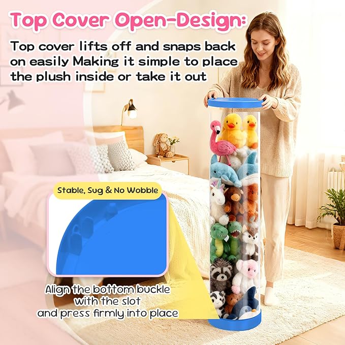 Upgraded Stuffed Animal Storage Tube, 47.24" Tall Stuff Animal Organizer - Image 5