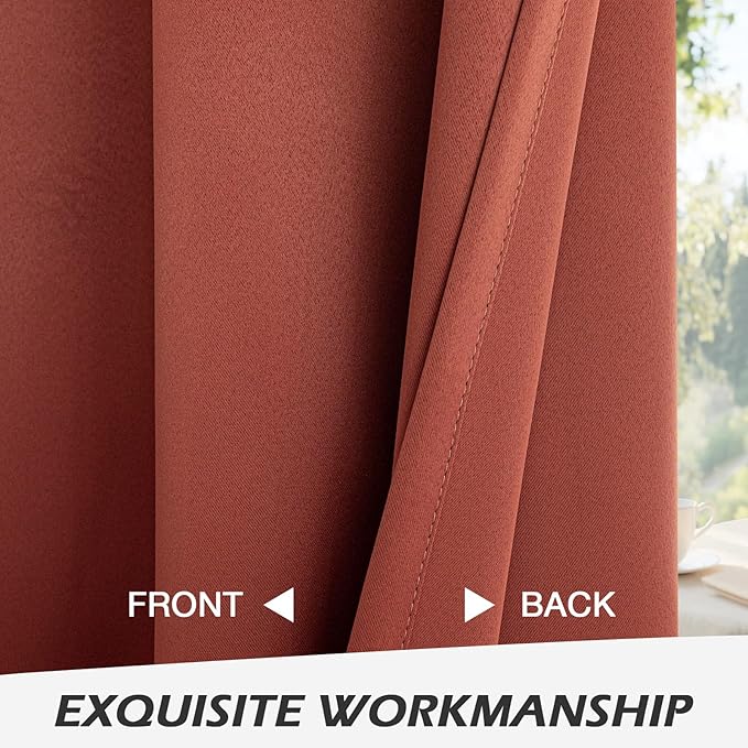 MYSKY HOME Brick Red Blackout Curtains - Image 7